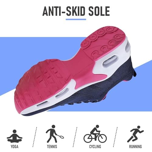 Womens Orthopedic Trainers Running Shoes Air Cushion Athletic Sports Lightweight Tennis Walking Sneakers Casual Mesh Breathable Ladies Fashion Plantar Fasciitis Jogging Shoes Blue Rose UK 7 — view 5
