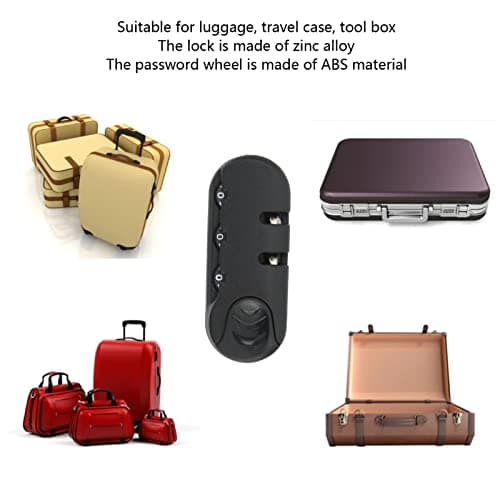 Luggage Lock, Suitcase Password Lock, 3 Digits Zinc Alloy Travel Luggage Code Lock Replacement Customs Lock Security Lock for Toolbox Storage Bag Travel Business — view 4