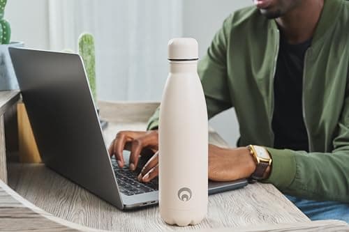 Restore Stainless Steel Water Bottle, Roam Reusable Leakproof Flask, Vacuum Insulated Multi Colour Selection Metal Travel Bottle for Hot/Cold Beverages (Taupe, 500ml) — view 3