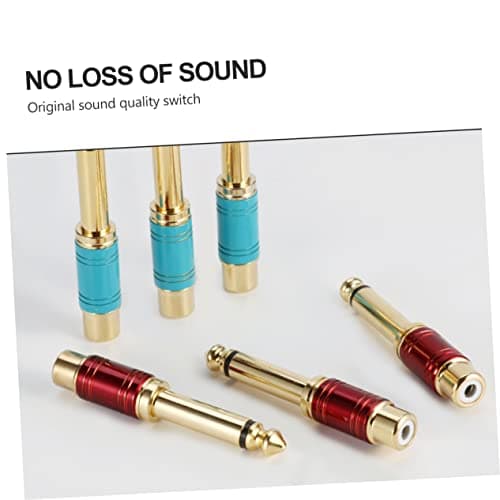 Lurrose 6pcs Mono Conversion Plug Adapter Male to Female Jumbo Plug for Guitar and Audio Equipment Random Color — view 4