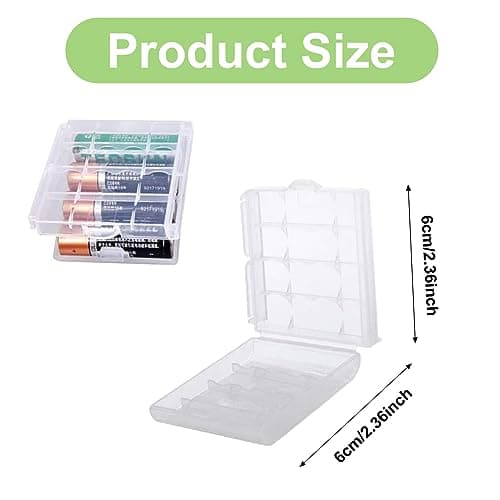 NAYAGOGO 9 Pcs Clear Plastic Cell Battery Storage Case Holder Box, AA/AAA Cell Battery Storage Case, Battery Case Hard Plastic Batteries Storage Boxes, for AA/AAA Batteries and Rechargeable Batteries — view 2
