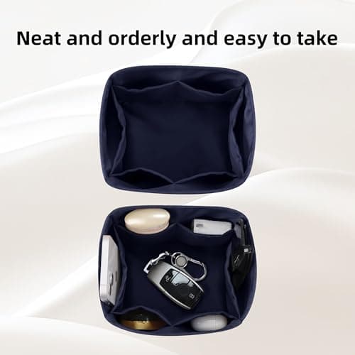 DGAZ Silk Purse Organizer Fits picotin18/22Bags, Silky Smooth, Luxury Handbag Tote in Women Bag Shapers (Blue Nuit, PC22) — view 3