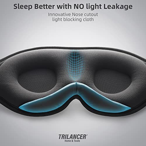 Trilancer Blackout Sleep Mask, 3D Eye Mask for Sleeping, Men & Women-Black — view 3