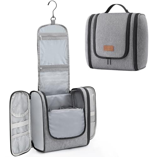 Lifewit Large Hanging Toiletry Bag for Men, Travel Wash Bag, Grey
