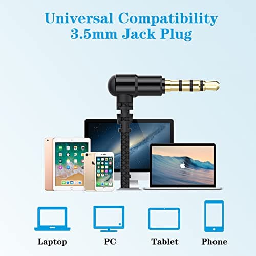Earphones, Wired In-ear Headphones with Pure Sound and Powerful Bass, Lightweight Wired Earphones with Microphone and Volume Control, Corded Earbuds for Samsung, Android, Smartphones and 3.5mm Devices — view 3
