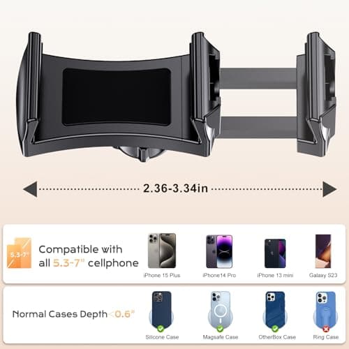 MAGJIEYX Suction Cup Mirror Phone Holder, Portable Content Creator Phone Mount for Car Bathroom Kitchen Makeup Selfies 360° Rotatable Wall Mount Fits for iPhone Samsung all Smartphones (Not Light) — view 4
