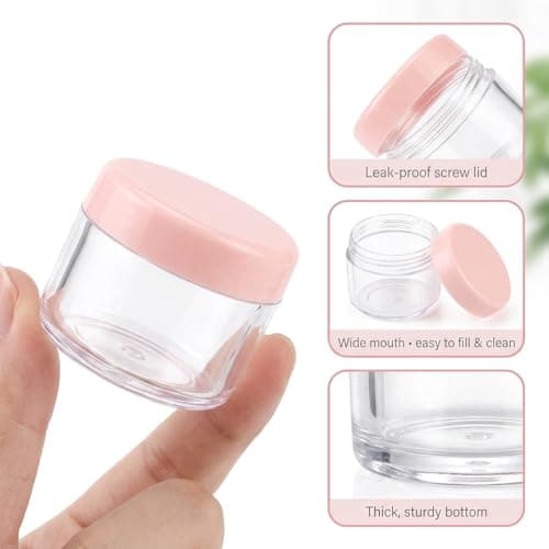 6 Pcs 10g Cosmetic Jars, Travel Pots Refillable Clear Plastic Jars with Screw Lids, Small Containers with Lids for Cream, Lotion, Balm, Makeup & Skincare Storage — view 3