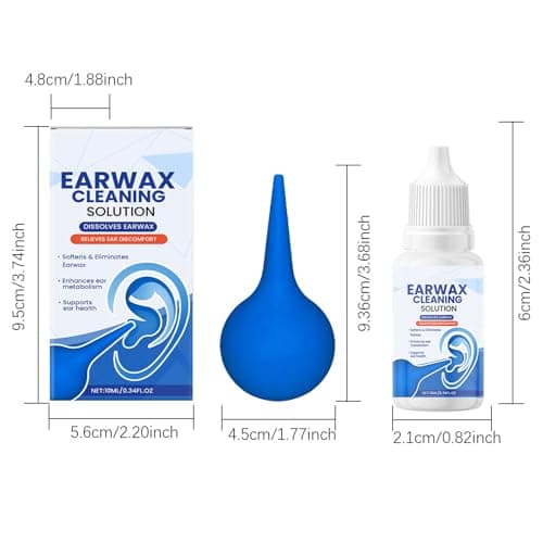 Ear Wax Removal Drops,Ear Wax Remover Kit with Bulb Syringe - Natural Softener for Hardened Tinnitus Itchy Buzzing Shower Swimming Daily Travel Home Men Women Seniors Adults — view 6