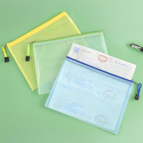 MIETONG A5 Plastic Zip Wallets Folders - 5PCS Document Folder File Zipper Bags Document Wallet Ziplock Bags Travel Storage Pouch Mesh Zip Folders for School Office Supplies and Travel Accessories — view 6