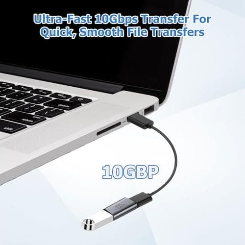 USB 3.1 Female to USB-C Female Adapter 10Gbps Data Transfer with 3A Quick Charging A to C Converter Aluminum Alloy Universal for Laptop PC Phone Tablet Travel USB-C Gadgets & Hard Drive Storage — view 5