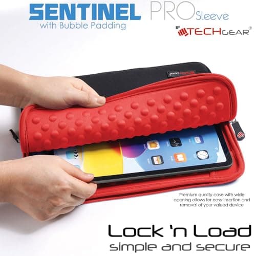 TECHGEAR Tablet Sleeve for Apple iPad Pro 13" (M4) 2024, iPad Air 13" (M3/M2), iPad Pro 12.9" [Also fits Magic Keyboard] Slim Neoprene Zipped Protective Sleeve Case Cover Anti-Shock Bubble Interior — view 5