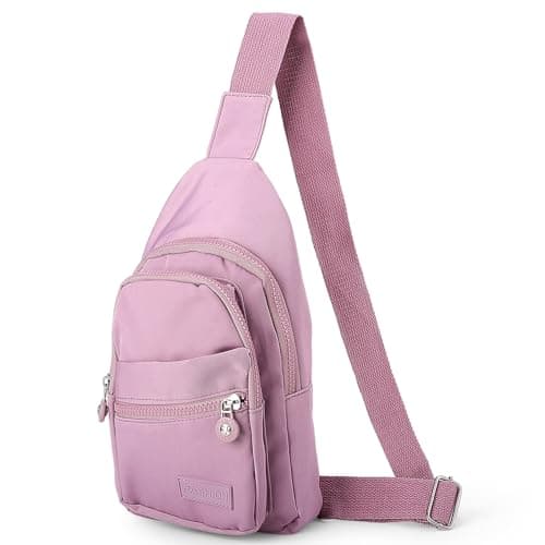 Zuimei Sling Bag Chest Bag for Women Men Waterproof, Light Purple