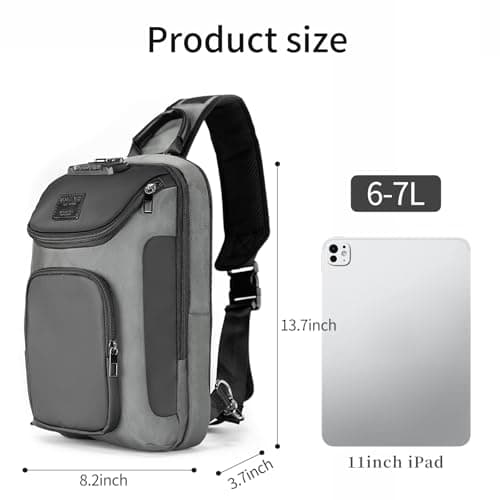 reeyee Sling Bag for Men, Anti-Theft Crossbody Bag for Travel and Hiking — view 2