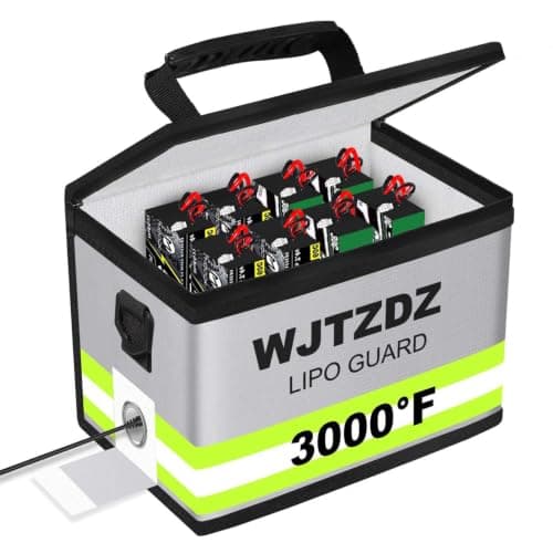 2025 Upgraded Lipo Battery Fireproof Explosionproof Safe Bag,4 Layers of Heat Insulated Materials with Waterproof Zipper/Reflective Strip,Comfortable Handle/Portable Shoulder Strap(8.5x5.7x6.5inch)