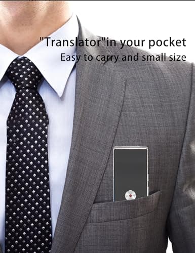 Voice Translator 144 Languages ​​Translation, Two Way Translation, Smart Voice Translator 99% Accuracy Rate Mobile Connection Synchronized Text Display for Translation (Black) — view 6