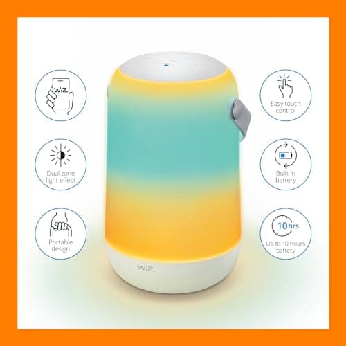 WiZ Mobile Colour Portable Smart LED Table Lamp [UK Plug] WiFi Smart Connected Lighting. App Control for Indoor Livingroom, Bedroom, Dining. — view 2