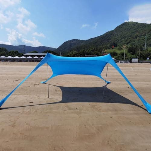 Garden Beach Tent Shade Shelter,Portable Beach Canopy, Waterproof UV Resistant Patio Shade Canopy, Bëach Vacation Sun Shadë,for Camping, Bëach, Fishing, Backyard And Picnic,200 X 160 X 160cm — view 2