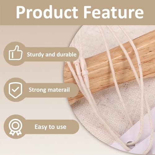 100 PCS Cotton Hang Tag String, Disposable Price Strings with Snap Lock for Luggage Label, Fastener Hook Ties for Products Clothes Brand Tag Price — view 4