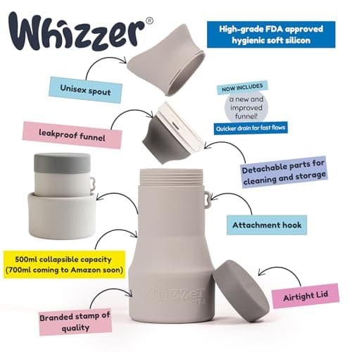 Whizzer™ - Discreet Portable Toilet For Adults - Seen on Dragons Den - Travel Essentials for Festivals, Camping, Caravans & Travel - Silicone Pee Bottle for Men & Women - Portable & Leakproof - 700ml — view 4