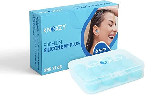 Knoxzy Silicone Ear Plugs for Sleeping Re-Usable Waterproof, SNR = 27dB Noise Cancelling Premium Moldable Ear Plugs for Sleeping, Travelling, Studying Noise Reduction Pack of 2 — view 4