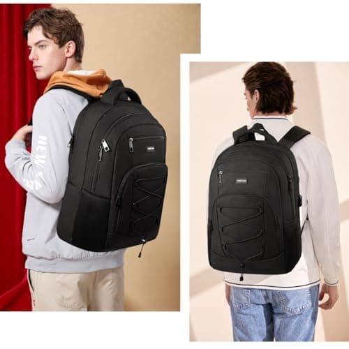 School Backpack for Men and Women,17.3 Inch College Bookbag Teens Laptop Backpack Schoolbag with for Students Work Business Office — view 2