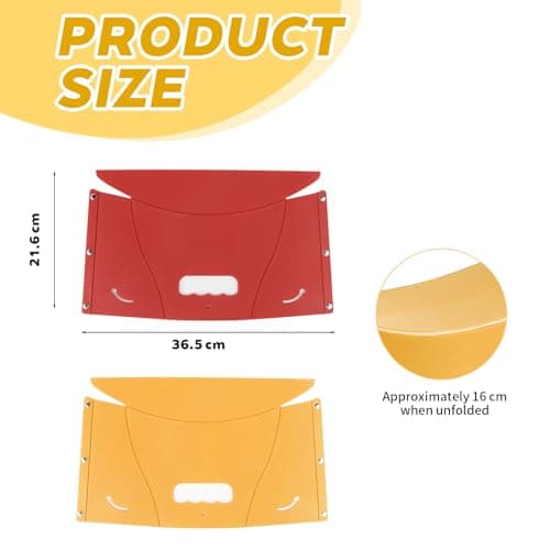xtemtoamz Articoli 2 Multifunctional Folding Toilet Stool Squatty Potty Portable Step for Home Bathroom, Foldable Can Be Used as Storage Bag, Red and Yellow — view 2