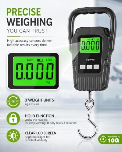 Acual Portable Luggage Scale, Digital Travel Scale with LCD Display, 50kg — view 2