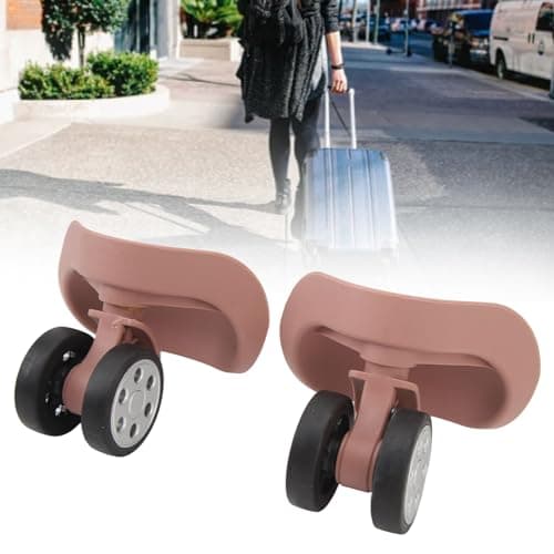 Alomejor 1 Pair Luggage Wheel ABS Rubber Luggage Universal Wheel Suitcase Wheels Replacement Accessories (Rose Gold) — view 2