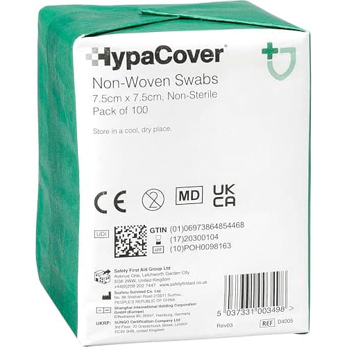 Safety First Aid HypaCover Non-Woven Swabs, 7.5cm x 7.5cm, Pack of 100 — view 2