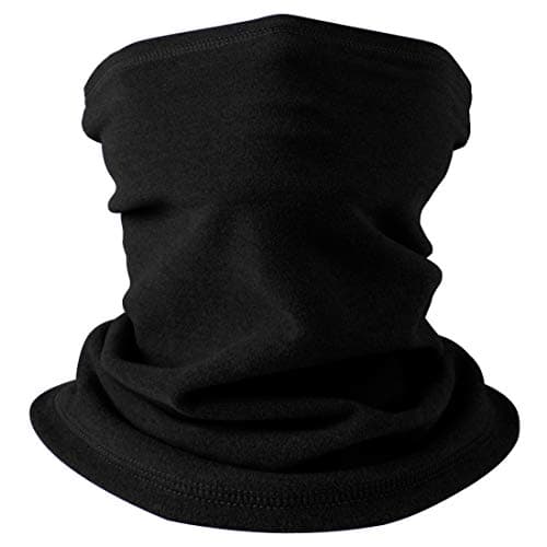 HEGCOIIE Neck Warmer Snood for Men & Women,Winter Neck Gaiter Fleece Bandana Face Covering Mask Windproof Neck Scarf Neckwear for Outdoor Sports Motorcycle Skiing Running Cycling (Black)