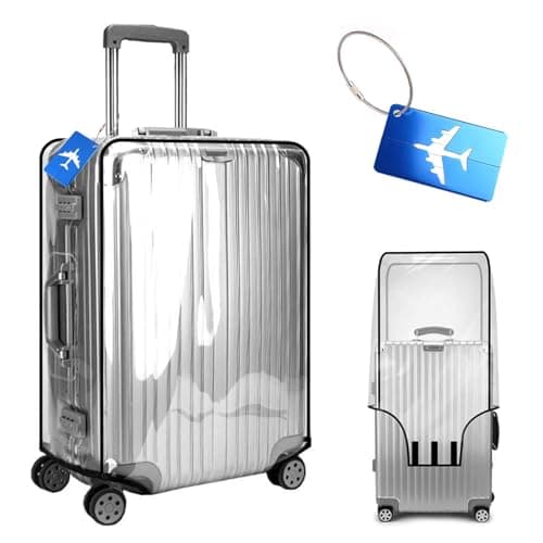 TESSTSY Suitcase Covers for Luggage, 28 inch Transparent PVC Suitcase Cover