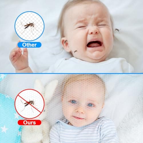 Vicloon Universal Baby Mosquito Net for Cot, Portable Pram Fly Insect Bug Net, Machine Washable Mesh Insect Protection Cover for Pushchair, Pram, Buggy and Carrycot (White) — view 5