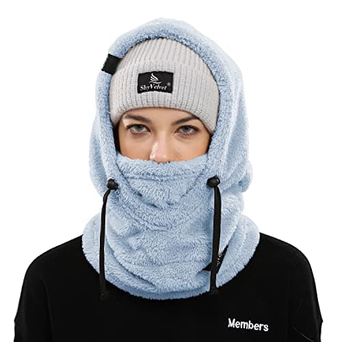 Shy Velvet Thermal Balaclava Unisex Wind-Resistant Ski Mask Fleece Cycling Motorcycle Balaclava Men Face Coverings Women Cold Weather Face Mask Female Sky Blue — view 2