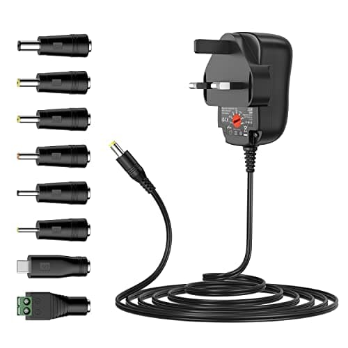 Zolt 12W Universal Power Adapter 3V 4.5V 5V 6V 7.5V 9V 12V with 8 Tips