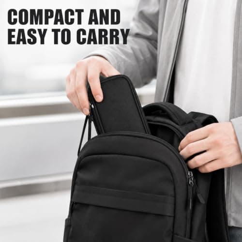 Travel Cable Organiser Bag, Portable Tech Pouch (Single-Layer Black) — view 5