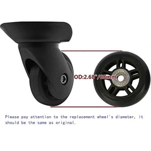LOTOWELZON 2pc Luggage Suitcase Replacement Wheels OD68xTHK24mm/2.68x0.94in — view 6
