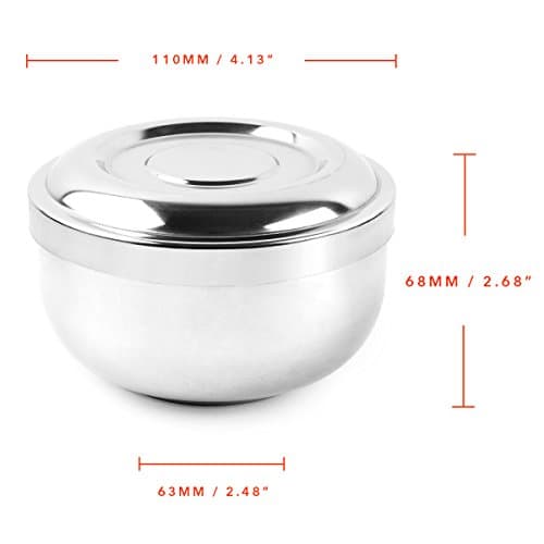 QShave Stainless Steel Shaving Bowl with Lid 4 Inch Diameter Large Deep Size Chrome Plated Shinning Finish Shave Soap Cup Mug — view 4