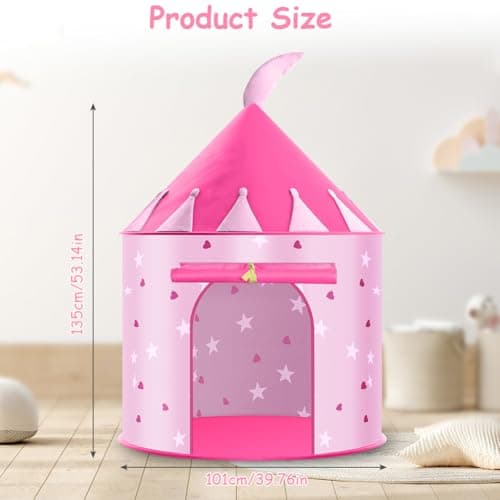 HOTUT Kids Pop Up Play Tent, Kids Play Tent with Multi-Coloured Star Lights, Sensory Tents for Children, Foldable Pop Up Playhouse Fun Toy, Playhouse for Kid Childs Princess Toy Gifts for Girls & Boys — view 5