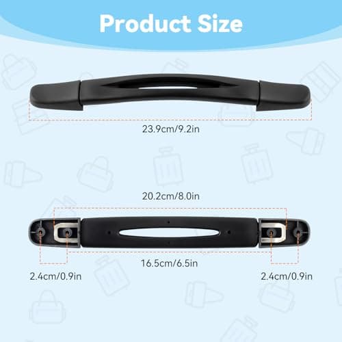Plplaaoo Luggage Handle Replacement, 23.3cm (9.2in) Plastic Pull Handle Grip Replacement with Brackets, Suitcase Handle Replacement for Travel Case Repair, Spare Suitcase Handles & Grip — view 3