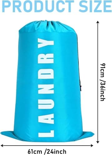 2-Pack Extra-Large Travel Laundry Bag Set – Durable Drawstring Laundry Bags for College Dorms, Travel, Camping, and Laundromats – Machine Washable, Tear-Resistant with Large Capacity — view 2