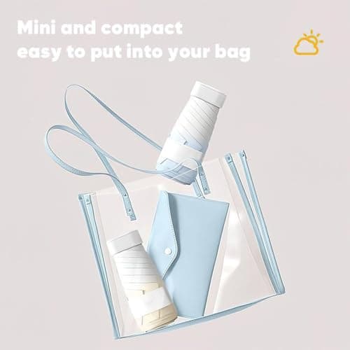 Neamou UV Umbrella For Sun Protection Spf 50, Sun Umbrella Windproof Strong, Small Umbrellas For Women Handbags Size, Parasol Umbrella Handheld With 6 Ribs For Travel School Daily Life — view 4