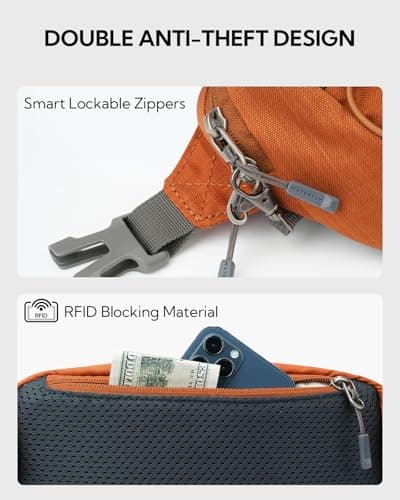 Waterfly Bum Bag Fanny Pack Waist Packs with RFID Blocking Brown — view 4