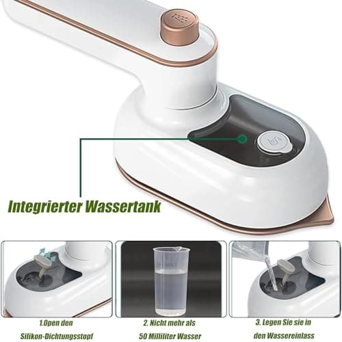 Mini Steam Iron 180° Rotatable, Travel Iron 50ml Quick Heating — view 3