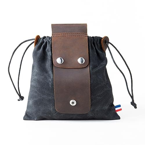 Waxed Canvas Foraging Pouch for Hiking, Black