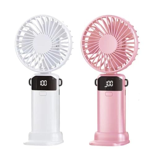 Somnr 2-Pack Hand Held Fan Rechargeable, Handheld/Neck/Desk 3 in 1 Mini Fan