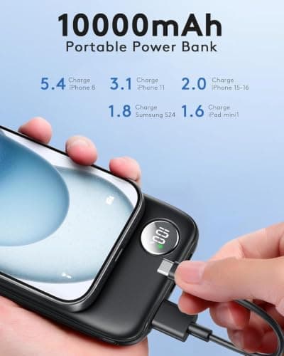Power Bank Fast Charging, 22.5W Portable Charger 10000mAh, Small Battery Pack USB C Input & Output, Lightweight Mobile Phone Portable Power Banks for iPhone, Samsung, Tablets etc. — view 5