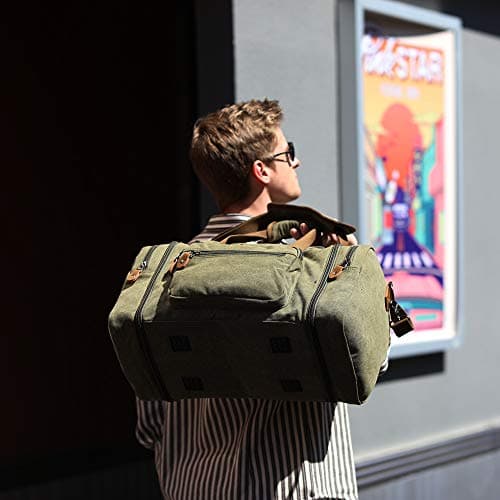 Gonex 50L Expandable Canvas Holdall for Men, Travel Duffle Overnight Bag — view 2