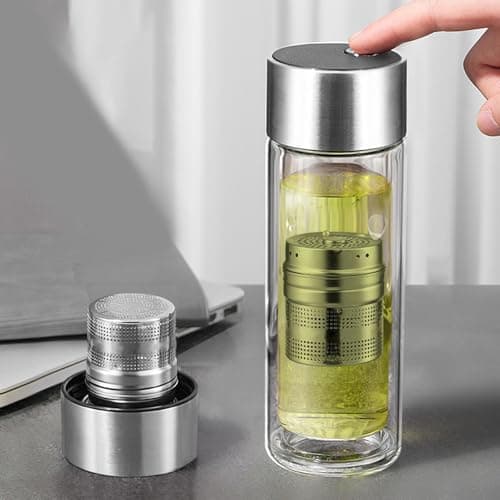 400ml Glass Tea Thermo Tea Infuser Cup With Infuser — view 3