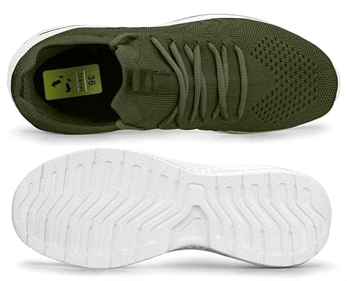 Giniros Non-Slip Women’s Trainers for Running Work Travel Walking Green 5 — view 5