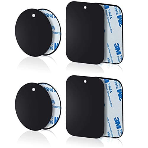 YIANERM 8 Packs Thin Metal Plate For Magnetic Car Phone Holder (4 Round and 4 Rectangle)